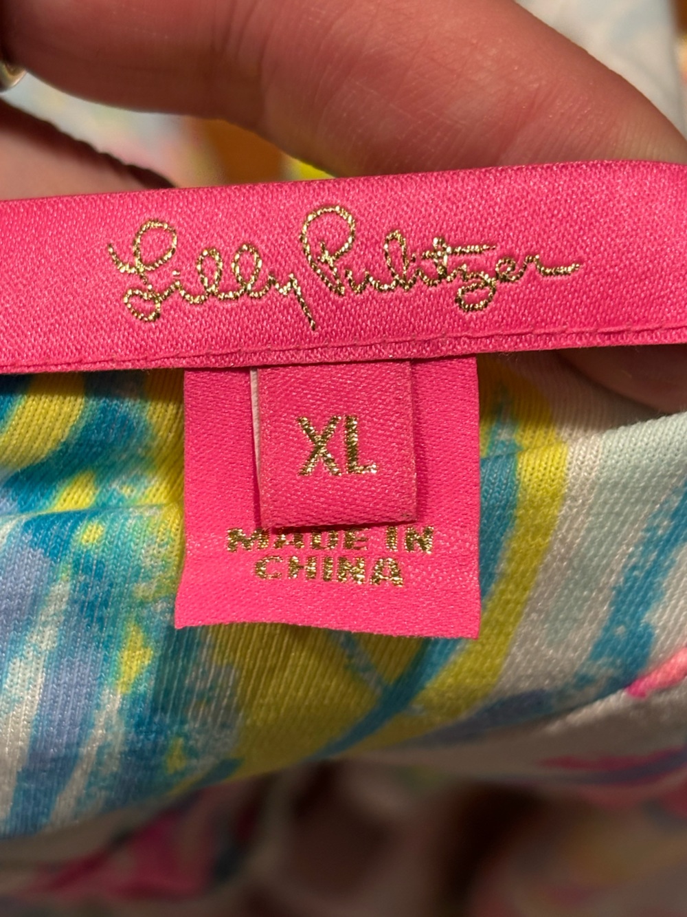 Lilly Pulitzer Bright Pink, Yellow & Blue Tropical Print Dress - Picture 6 of 8